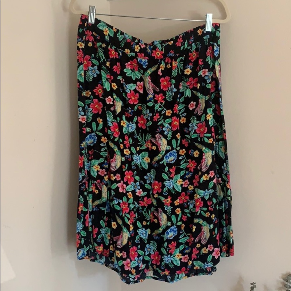 Tropical print Midi Skirt